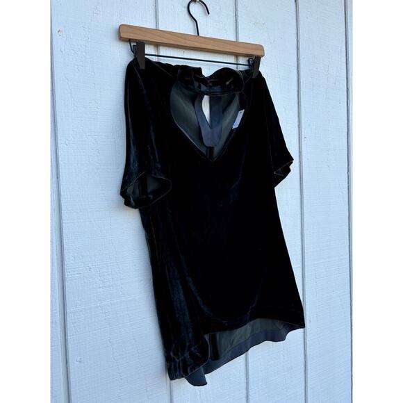 NWT Madewell Green Velvet Choker Top, Deep V Neck, Size S - Picture 7 of 11